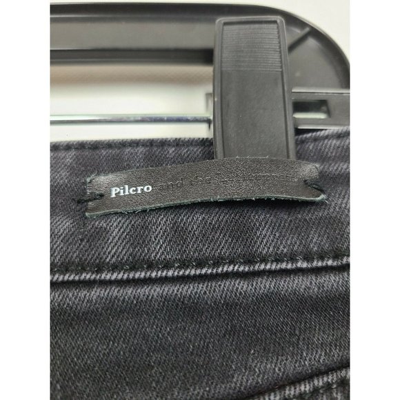 Pilcro And The Letterpress Women Black Studded Flare Leg Denims Jeans Size 28 - Picture 7 of 11